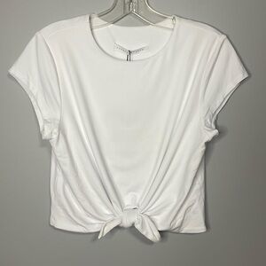 Susana Monaco White Front Tie Tshirt Size Large